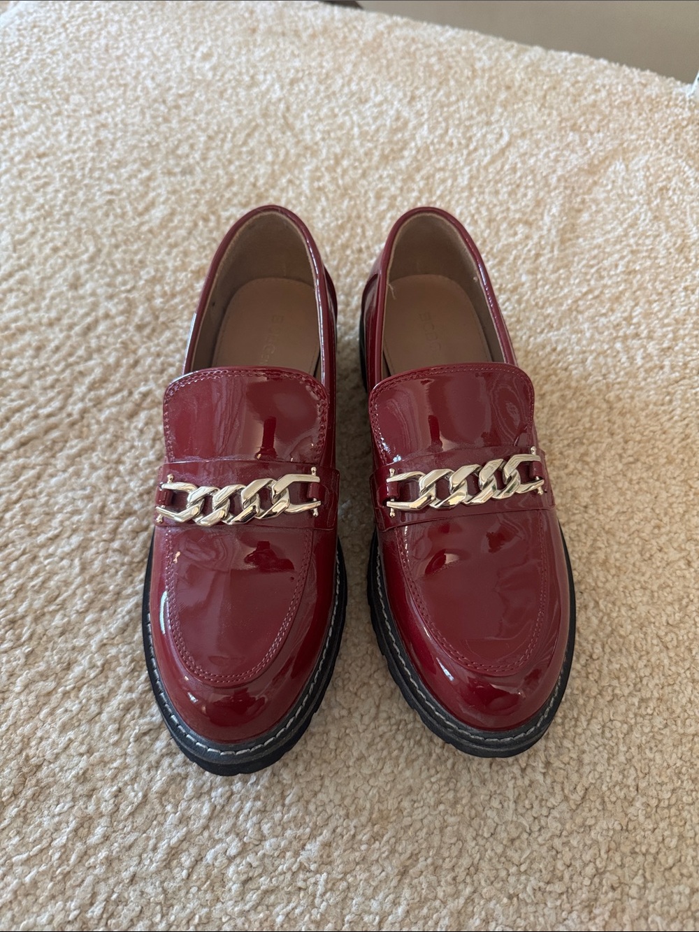 BCBGeneration Burgundy Patent Chain Loafers